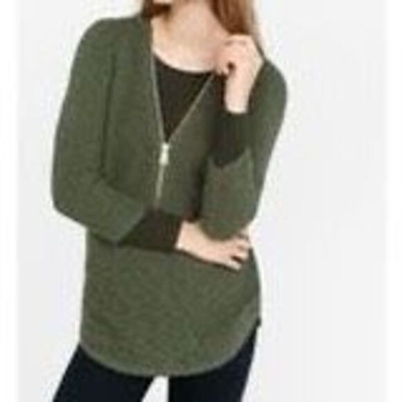 ✨Express Half Zip Pullover Green Sz Small Sweater✨ - Picture 1 of 6